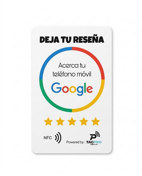 Tarjeta NFC reseñas de google maps