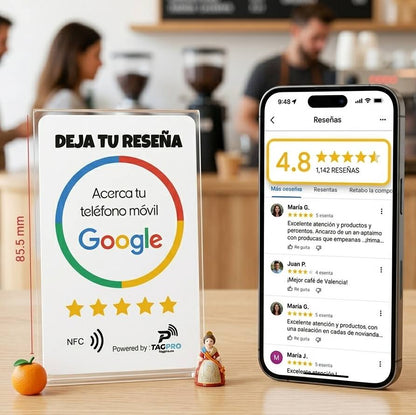Tarjeta NFC reseñas de google maps